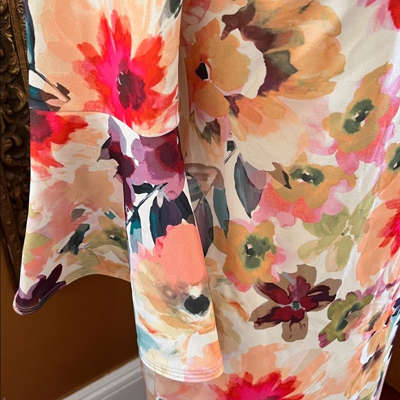 Calvin Klein floral print sheath dress with bell sleeves Size 8 - Picture 8 of 16